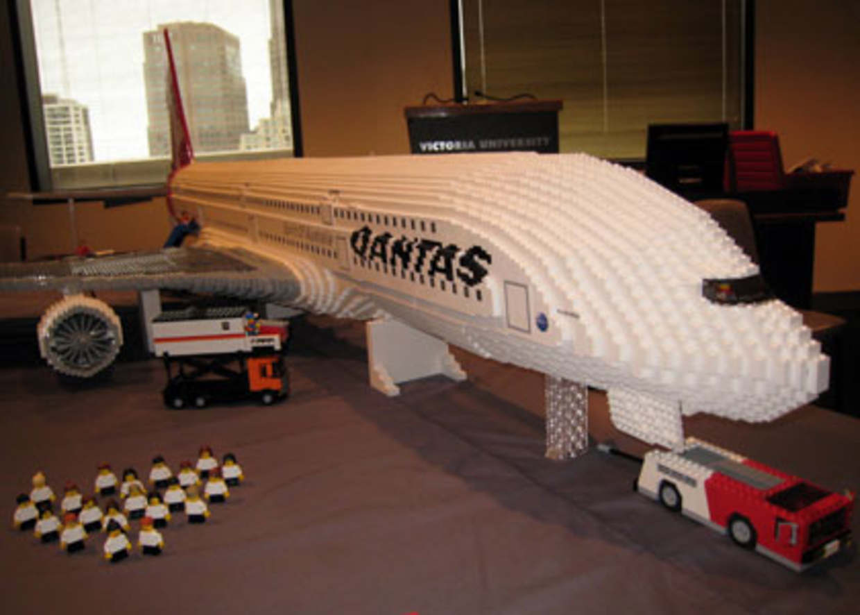 Lego A380 model takes to the skies