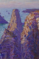  Russell’s painting, The Needles, shows the imposing rocks of the same name rising from Belle Ile. John Russell The Needles, Winter Sun, Belle-Ile, 1903, oil on canvas, 65.5cm x 65.5cm, The Wesfarmers Collection of Australian Art, Perth