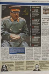 Communications Minister Stephen Conroy depicted as Joseph Stalin in Wednesday's Daily Telegraph.