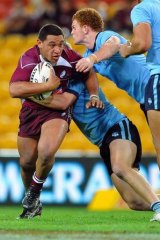 Josh Papalii playing for the Queensland under 18s in 2010.