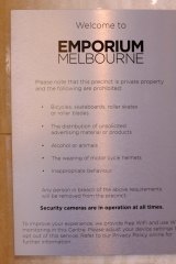 The sign outside Emporium Melbourne.