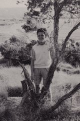 The 15-year-old Chris Wallace-Crabbe at Safety Beach, Dromana in the late 1940s.