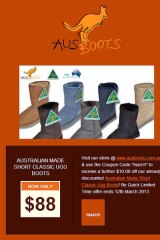 The email sent by Ausboots.