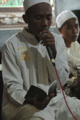 School spirit … students at Daarur Rasul perform chants in praise of prophet Muhammed.
