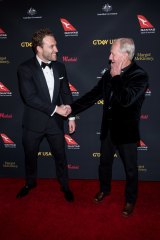 Actors Jai Courtney (left) and Paul Hogan attend the 2017 G'Day Black Tie Gala in Hollywood, California.