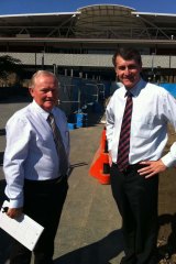 Tennis Queensland president Ken Laffey and Lord Mayor Graham Quirk.