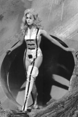 Jane Fonda performs in the 1968 film <i>Barbarella</i>.
