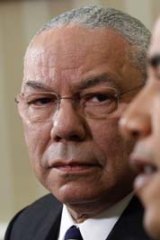 Supportive ... former Secretary of State Colin Powell with President Barack Obama.