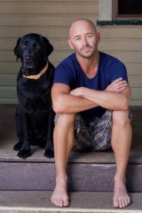 Keeping calm ... Rick Findlater at home with Diesel.