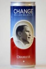 Presidential pop: One hundred cans of "Obama Soda", produced by a French businessman, are to be auctioned for charity.