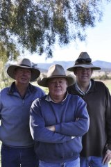 Brothers in arms: (From left) Andrew, Rick and Phil Laird are sixth-generation farmers fighting against mining in the forest that was named after their family.