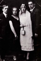 Past lives ... Michael Gawenda's parents (at right) on their wedding day in Lodz in 1925. Next to his mother are his aunt and uncle, who were both murdered during the Holocaust.