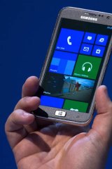 First mover ... Samsung unveils the new ATIV S, a Windows 8 smartphone, at a Berlin trade show.