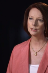 Australia's first female prime minister, Julia Gillard, in ABC's <i>The Killing Season</i>.