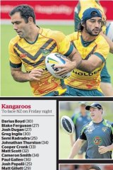 The Kangaroos side to face the Kiwis next week.