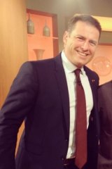 The fame game: Karl Stefanovic in the 'little bit stanky' suit he intends to auction.