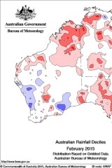Australia's February rainfall was half the long-term average.
