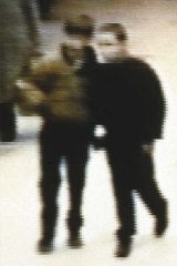 Off the rails … CCTV footage of Jon Venables (left) and Robert Thompson taken in The Strand shopping centre on the day of James Bulger's abduction.