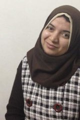 Maha Sayed, wife of jailed lawyer Ahmad Eid Ahmed Taleb, who is one of 529 people sentenced to death in Egypt this week.