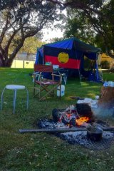 Protesters' new tent embassy in Musgrave Park.