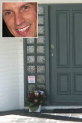 Flowers left outside the Indooroopilly home of Scott McKay's parents this morning. Inset: Mr McKay.