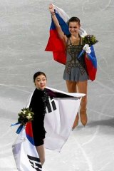 Upset: Russia's Adelina Sotnikova upset South Korea's favourite Kim Yu-Na in a controversial final.