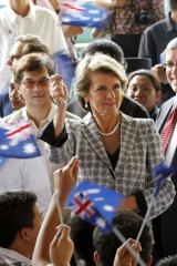Australian Foreign Minister Julie Bishop (pictured in Manilla last month) has denied there is any wish to change the Australian flag.