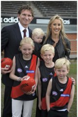 Good times ... Hird with his wife, Tania, and children (from left) Stephanie, William, Thomas and Alexander in 2010.