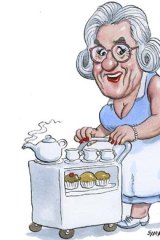 Make mine a tea with two sugars ... Broker Colin Bell does the rounds. <em>Illustration: John Shakespeare</em>