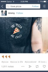 Miller would still blog and re-blog jokes but now, using the search function on Tumblr, she would find posts about pizza.