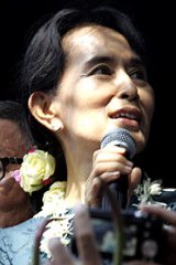Unity call: Ms Suu Kyi yesterday.