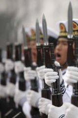 Chinese People's Liberation Army Navy recruits.