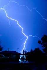 Lightning strikes as seen in Sunbury on Thursday night.