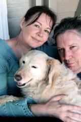 Sunny days: Jeremy Oxley with his wife Mary and dog Oliver.