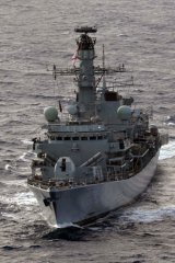 HMS Richmond is pictured during an exercise.