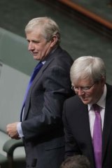 Simon Crean, with former PM Kevin Rudd, has said the latest poll results are a wake-up call for Labor.
