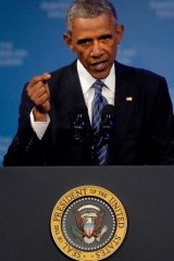 Mobilising: US President Barack Obama speaks at the American Legion National Convention in Charlotte, New Carolina.