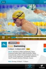 A screenshot of Foxtel's Lonond 2012 Olympics Games app.