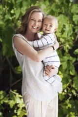 Expecting baby number 2: Leigh Sales with son, Daniel.