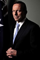 Primed: Tony Abbott in his parliamentary office.