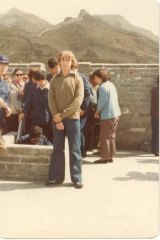 Flair for adventure … a young Greg Hunt at the Great Wall of China in 1980.