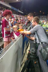 Well known: Tom Waterhouse signs autographs for kids.