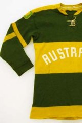 The playing jersey worn by the 1960 Australian ice hockey team that played at the Winter Olympics at Squaw Valley, California. Those games were the only time Australia has sent an ice hockey team to a Winter Olympics.