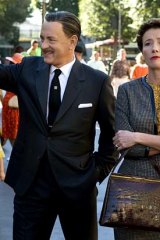 Tom Hanks as Walt Disney and Emma Thompson as P.L. Travers in <em>Saving Mr Banks</em>.