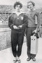 1936: Helen Stephens, right, narrowly beat Stella Walsh in the 100m dash at the Berlin Olympics. Both were rumoured to be male.