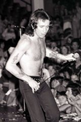 AC/DC's Bon Scott performing in Melbourne in December, 1976.