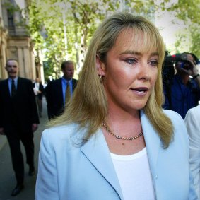 Carmel Arthur outside the Supreme Court after the sentencing of police killers Bandali Debs and Jason Roberts. 