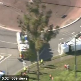 A truck carrying waste from interstate rolled in Acacia Ridge this month, spilling rubbish across the road. 