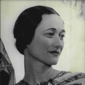 A historic portrait of the Duchess of Windsor.