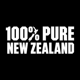 The logo incorporates the map of NZ and the black and white of the All Blacks.
